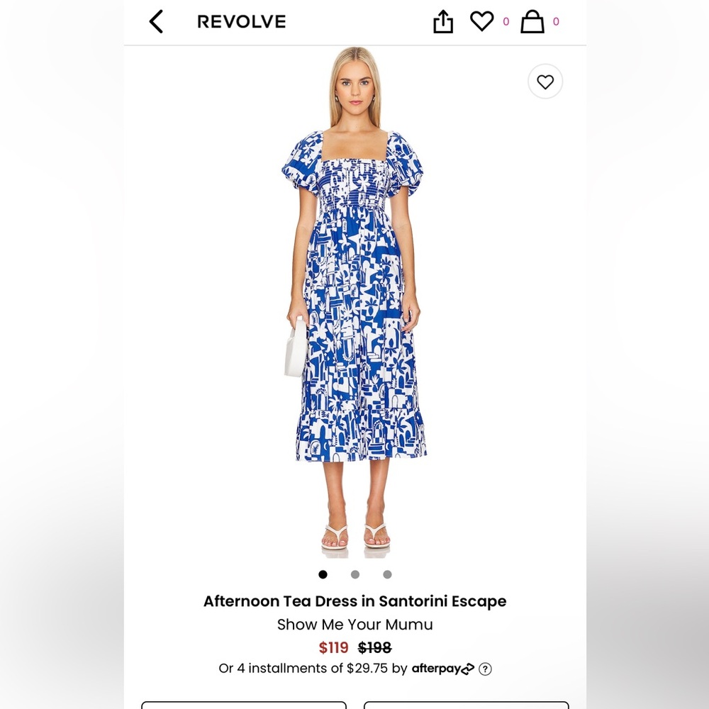 Show Me Your MuMu Afternoon Tea Dress in Santorini Escape NWT Small
